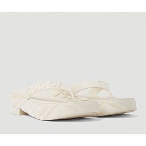 NEW WOMEN'S THONG PLATFORM SANDALS SHOES SZ 39 White